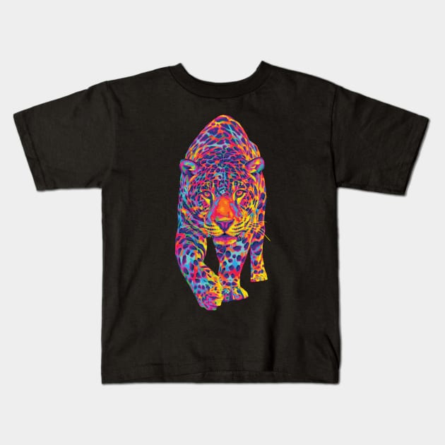 The Rainbow Jaguar Kids T-Shirt by polliadesign